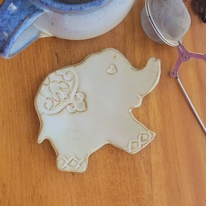 Elephant Shaped Mini Spoon Rest For Coffee Station Butter Cream
