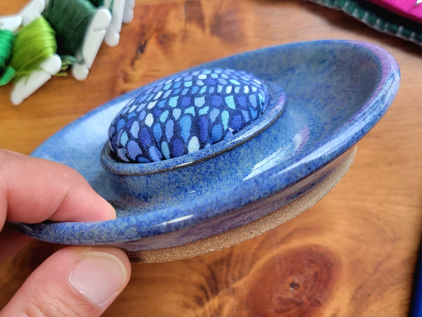 Sewing Pincushion Organizer – Gift for Quilters – Blue