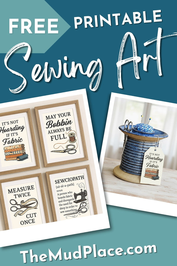 Free printable Sewing Art PDFs for your sewing studio. Discover unique handmade pottery at The Mud Place — functional ceramics, gift-worthy artisan pieces including sewing caddies, paint palettes, yarn bowls, spoon rests & more.