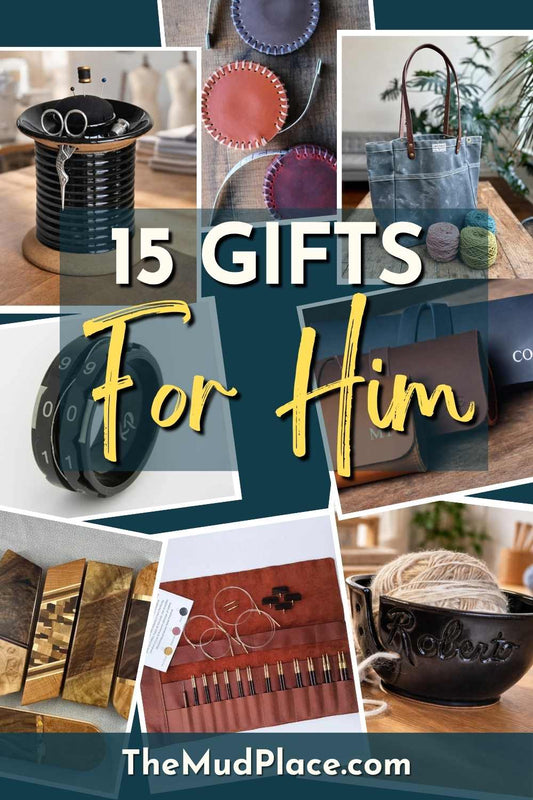 15 sewing knitting and crochet gifts for him – curated maker gift guide featuring sewing caddy, yarn bowl, knitting tools, and durable craft tools for men who make things