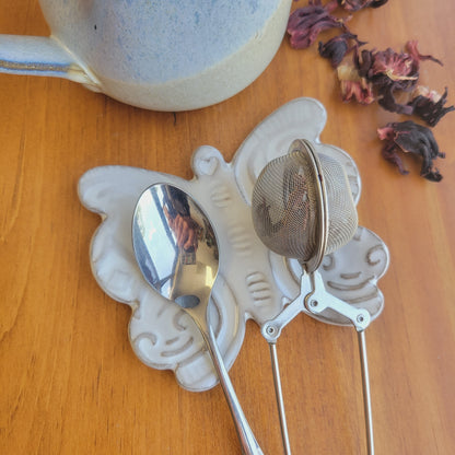 Mari the Butterfly Spoon Rest in French Butter Cream