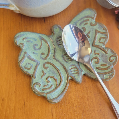 Mari the Butterfly Spoon Rest in Green