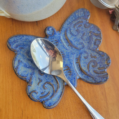 Mari the Butterfly Spoon Rest in Blue