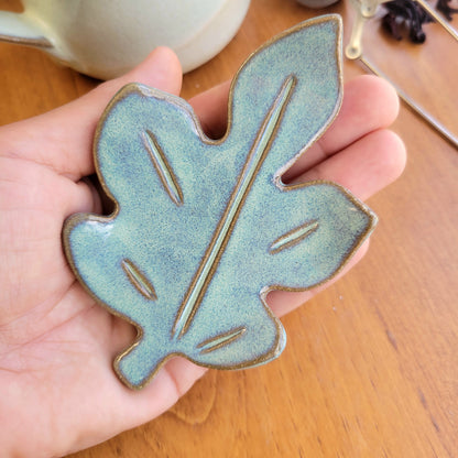 Maple Leaf Mini Spoon Rest for Coffee Station Green – The Mud Place