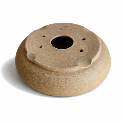 Handmade Round Bonsai Pot - Unglazed Stoneware