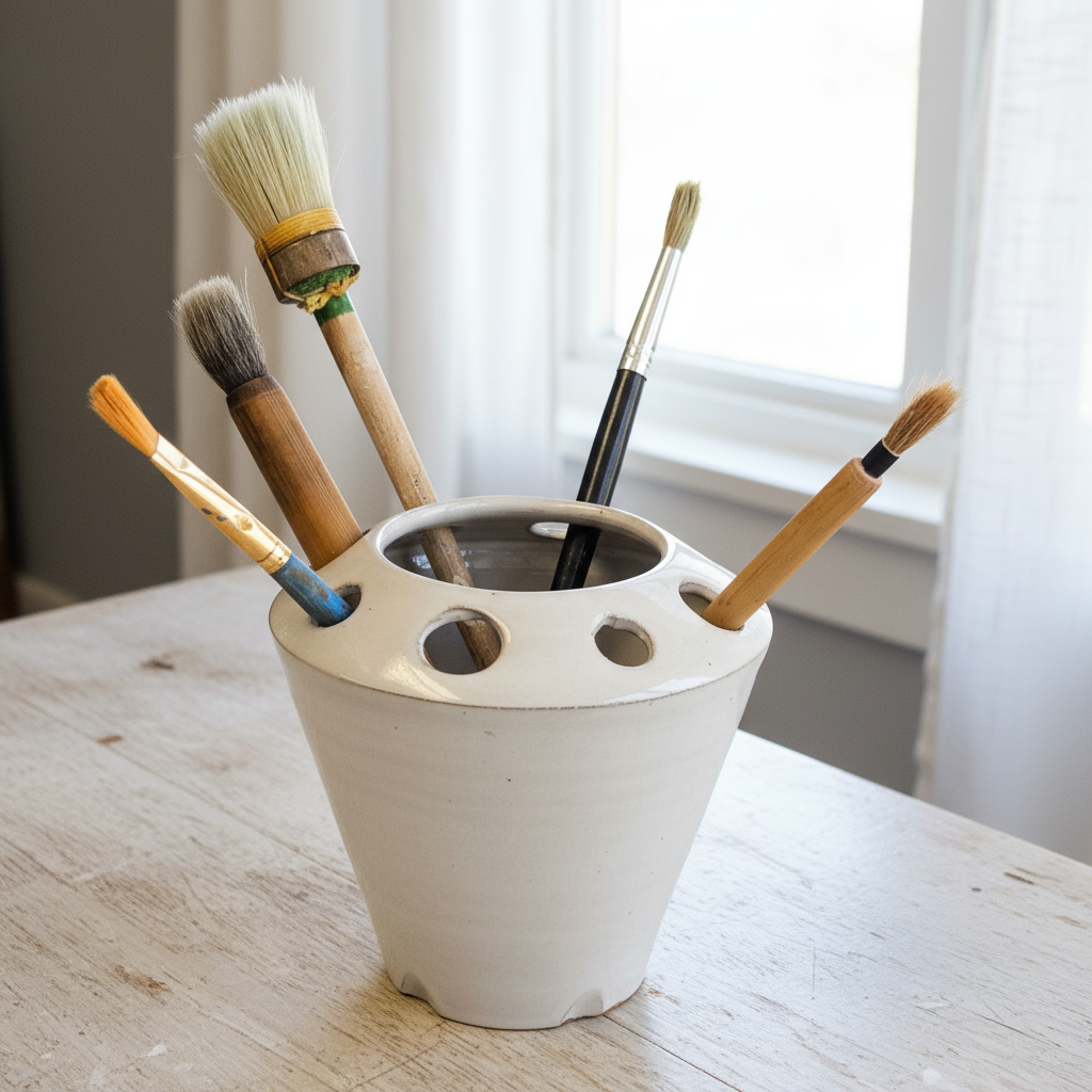 Ceramic Craft Caddy – Organizer for Crochet, Knitting, Painting