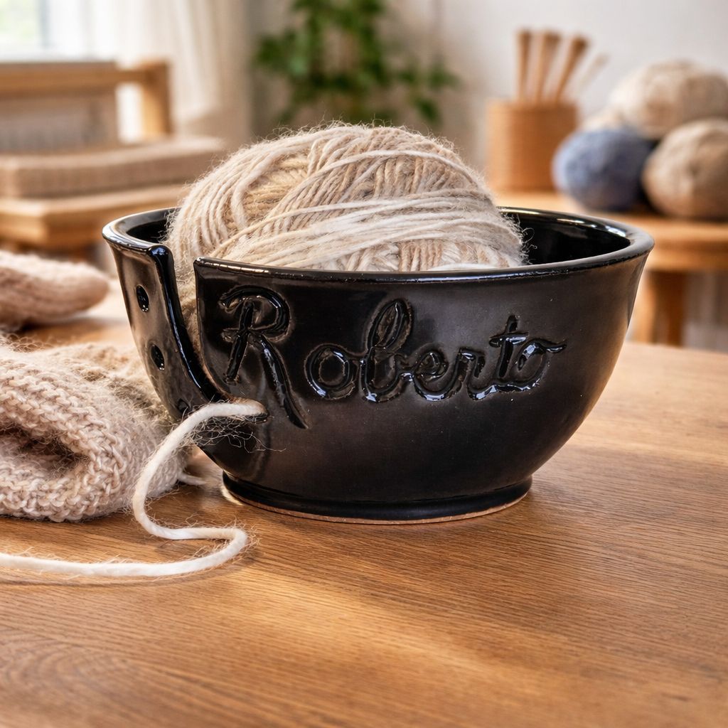 Custom Yarn Bowl for Men – Gift for Dad who Knits