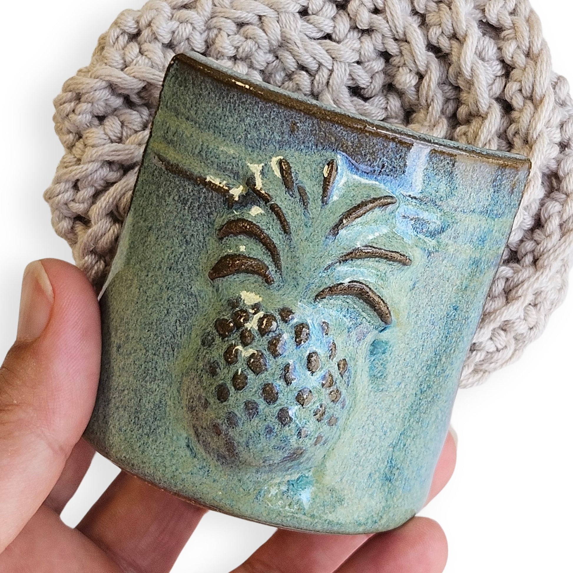 pineapple plant holder Ceramic Pineapple Sponge Holder – Handmade Kitchen Sink Organizer – The Mud Place