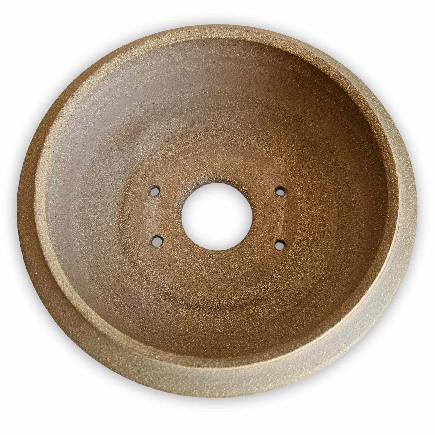 Handmade Round Bonsai Pot - Unglazed Stoneware