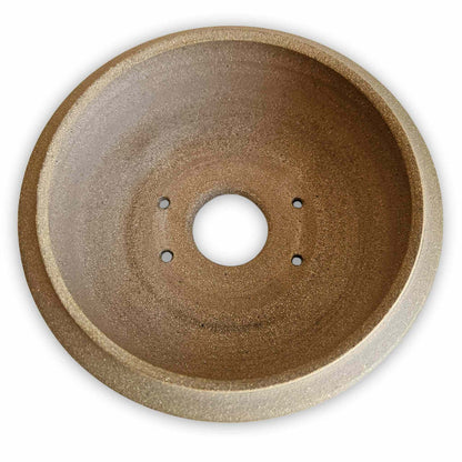Handmade Round Bonsai Pot - Unglazed Stoneware