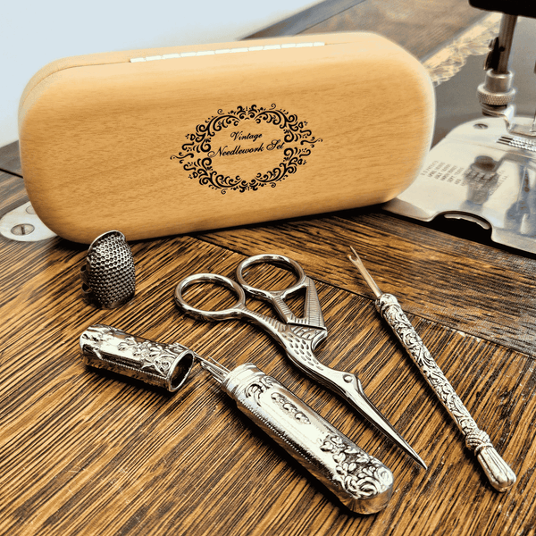 Vintage Embroidery Tool Set – Victorian Style Needlework Kit – The