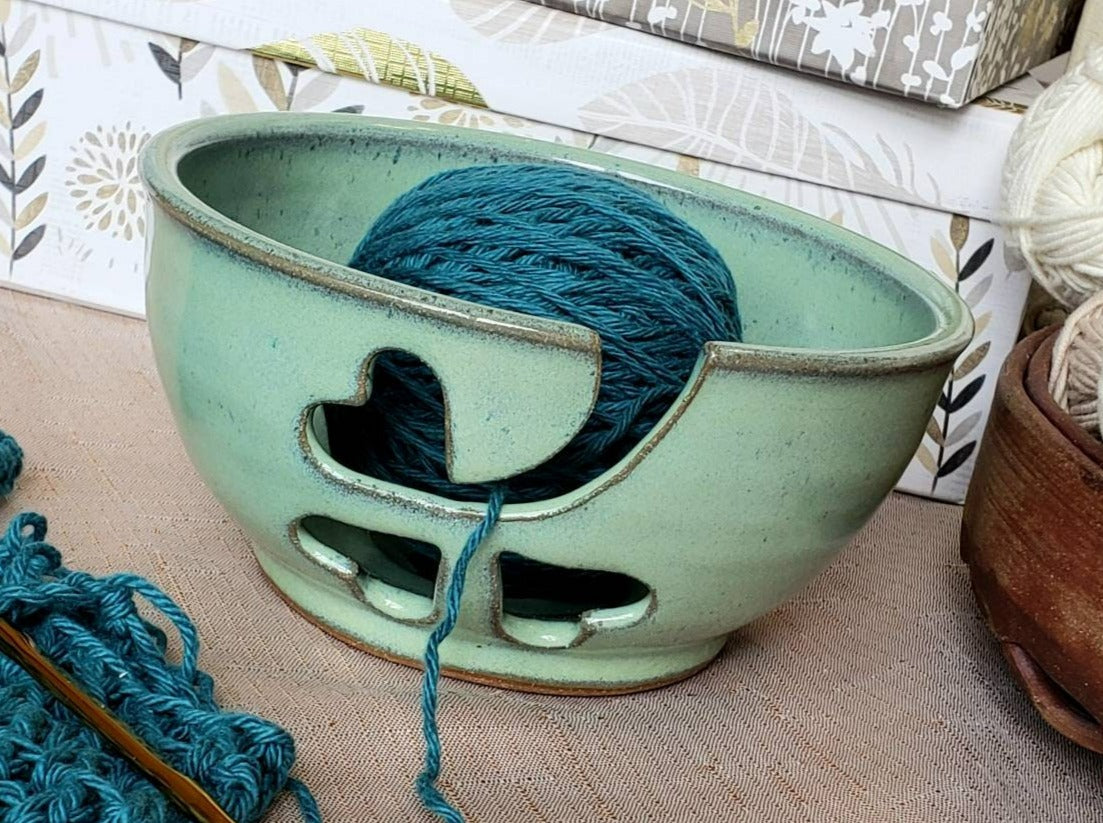 Green Shamrock Clover Lucky Yarn Bowl Large Size – The Mud Place