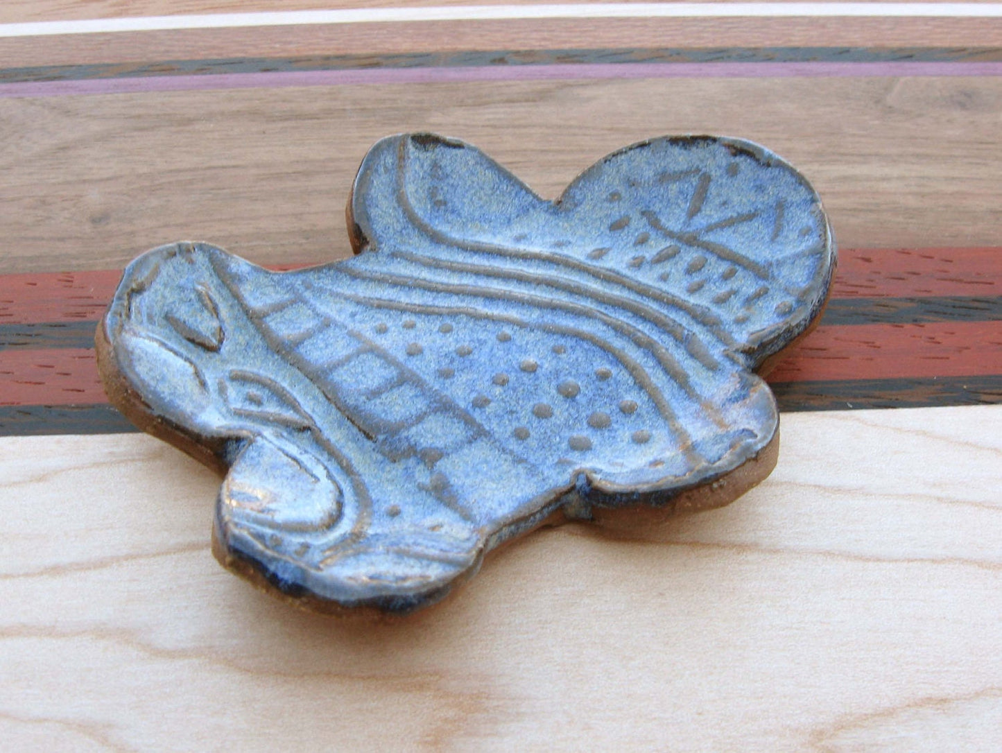 Spoon Rest Personal Size Textured in Cobalt Blue EACH ONE UNIQUE