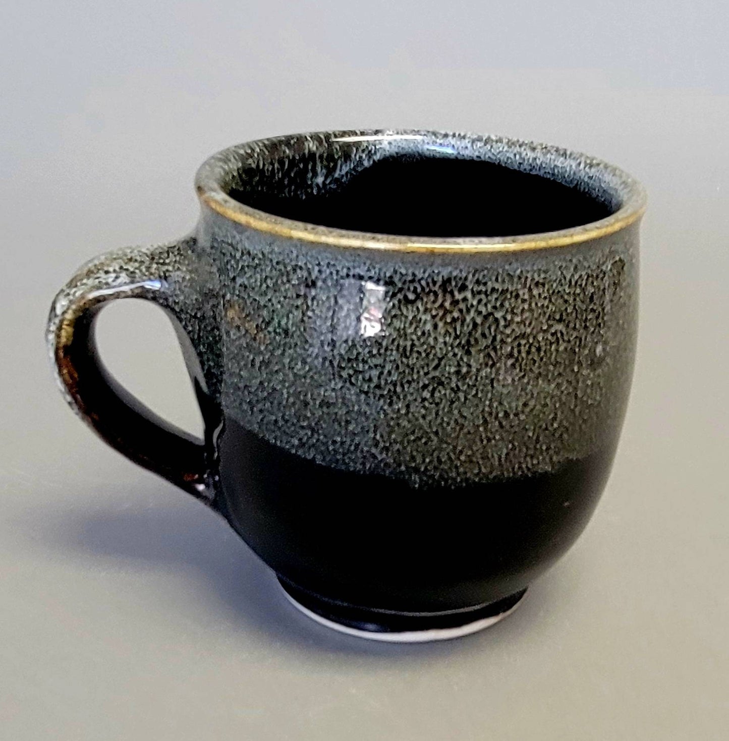 Handmade Pottery Coffee Mug in Black and White Speckles - Ceramic Farmhouse Style Decor Cup with Handle