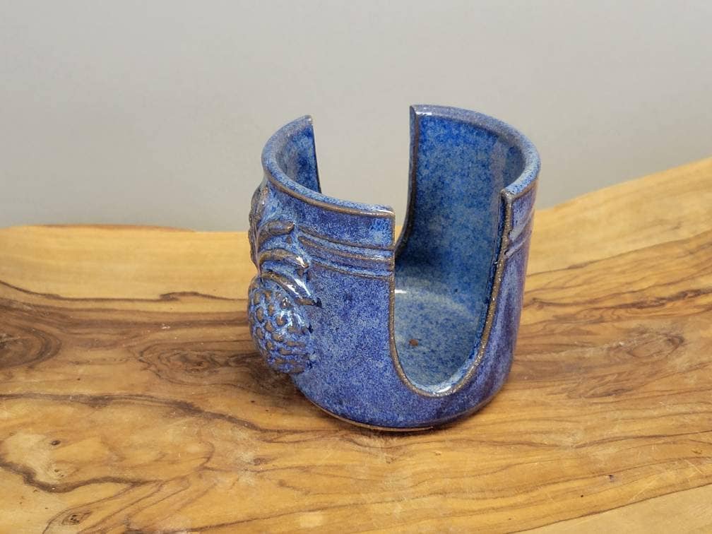 Pineapple Welcome Sponge Holder Handmade Ceramic Pottery Denim Blue Gl –  The Mud Place