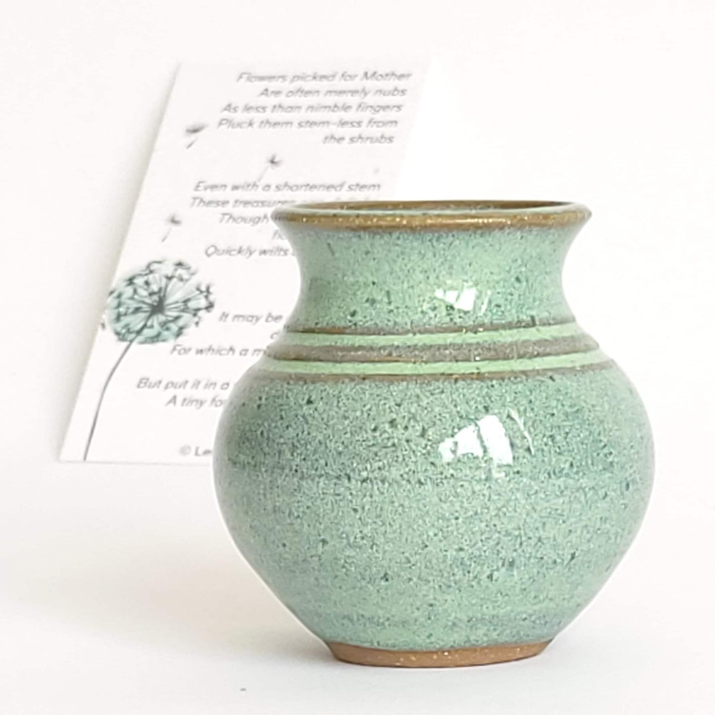 Miniature Pottery Vase - Keepsake Baby Shower Gift Mom To Be - Green