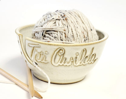 Personalized Yarn Bowl w Custom Name Ceramic Handmade Pottery Crafter Gift MADE TO ORDER