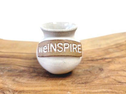 We Inspire Mini Vase Message Miniature Handmade Pottery Womens History Month Mothers Day Gift White
