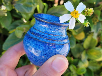 Miniature Pottery Vase for Moms - Mini Pot Holds Dandelions and Small Flowers - Tiny New Mommy Mother Gifts - Hand Made Ceramic White